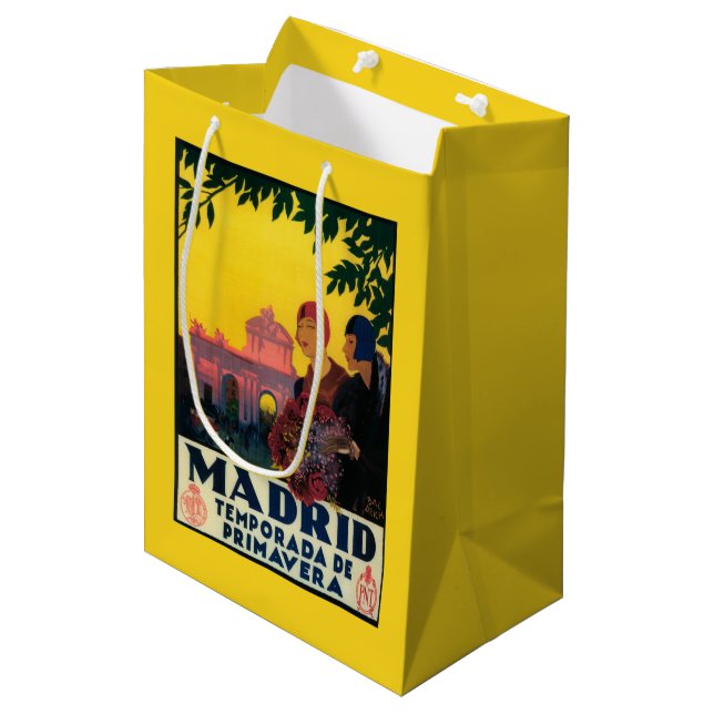 Madrid in Springtime Travel Promotional Poster Medium Gift Bag (Front Angled)