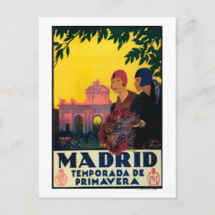 Madrid in Springtime Travel Promotional Poster Postcard