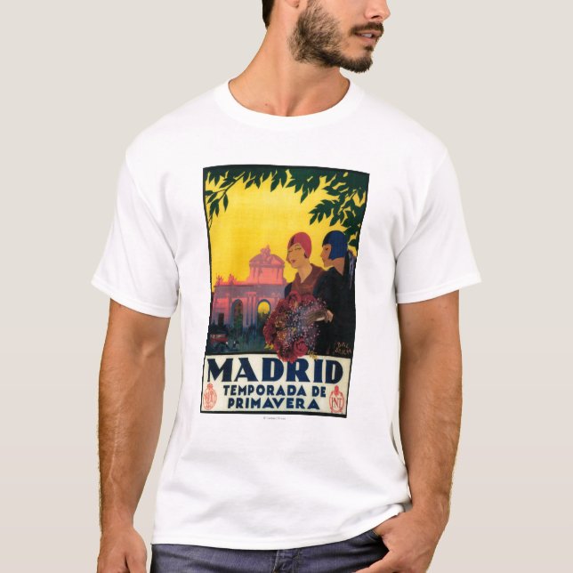 Madrid in Springtime Travel Promotional Poster T-Shirt (Front)