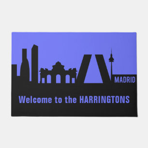 Madrid Landmarks custom text & colour doormat