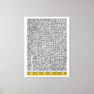 Madrid map canvas print