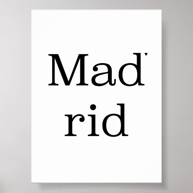 Madrid - minimalistic typography poster (Devant)