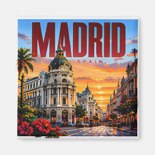 🌞 Madrid Modern Skyline City Style 🌞 Magnet