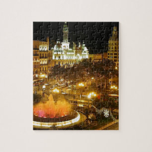 Madrid Night Skyline Jigsaw Puzzle
