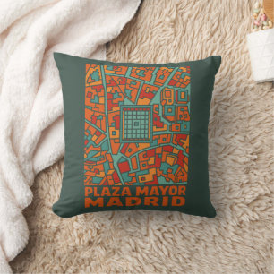 Madrid Plaza Mayor Throw Pillow