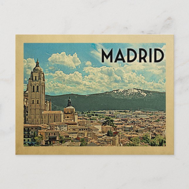 Madrid Postcard Spain Vintage Travel (Front)