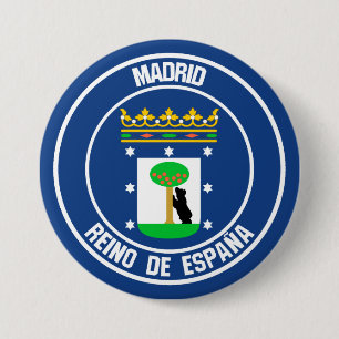 Madrid Round Emblem 3 Inch Round Button