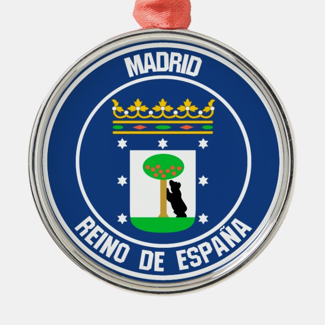 Madrid Round Emblem Metal Ornament (Front)