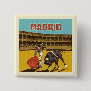 Madrid, Spain 2 Inch Square Button