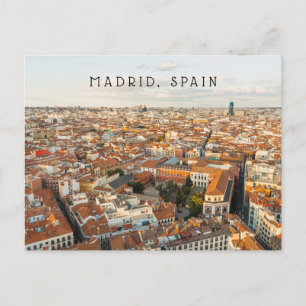 Madrid Spain Aerial Cityscape Travel Postcard