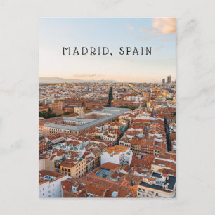 Madrid Spain Aerial Cityscape (Vertical) Travel  Postcard