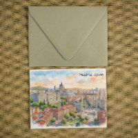 Madrid Spain Architecture Watercolor Painting