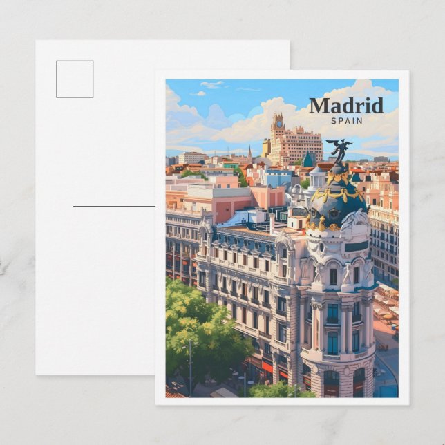 Madrid Spain Art Vintage Travel  Postcard (Front/Back)