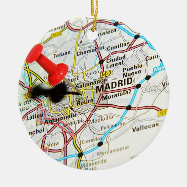 Madrid, Spain Ceramic Ornament (Front)