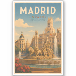 Madrid Spain Cibeles Fountain Illustration Travel