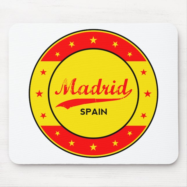 Madrid, Spain, circle, red Mouse Pad (Front)