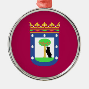 Madrid Spain (City) Flag Metal Ornament