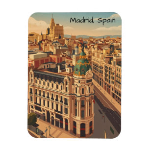 Madrid Spain City Silhouette Architecture Magnet