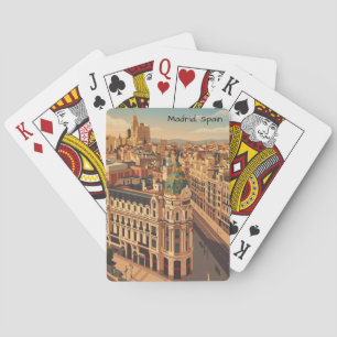 Madrid Spain City Silhouette Architecture Playing Cards
