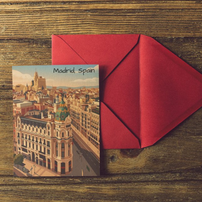 Madrid Spain City Silhouette Architecture Postcard (Madrid Spain City Silhouette Architecture Postcard)