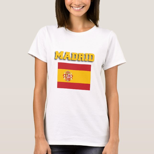 Madrid Spain Flag T-Shirt (Front)