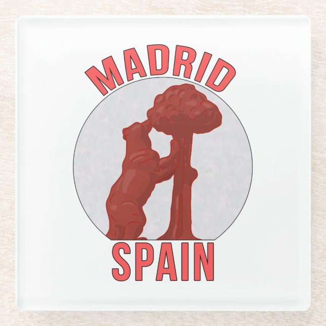 Madrid Spain Glass Coaster (Front)