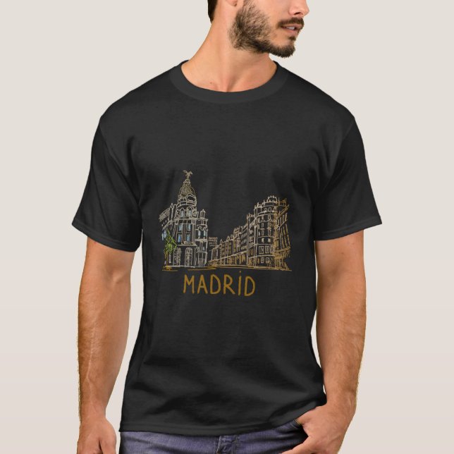 Madrid Spain Hand Drawn T-Shirt (Front)