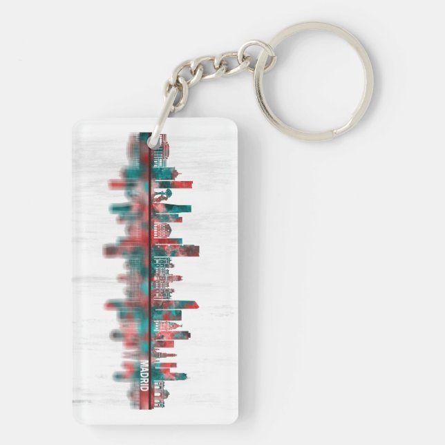 Madrid Spain Keychain (Back)
