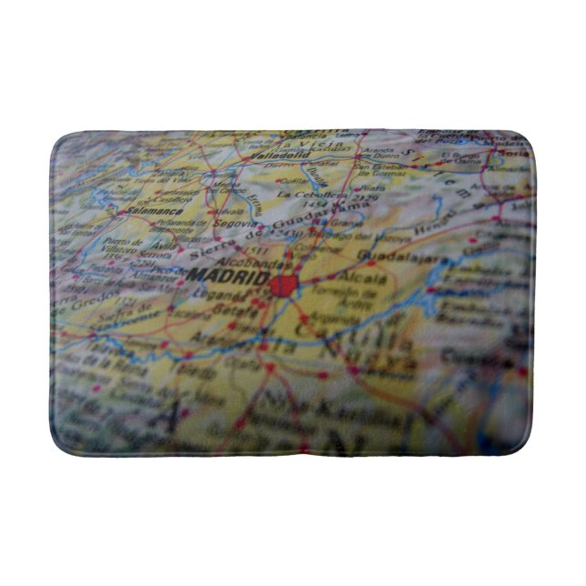 Madrid Spain map Bath Mat (Front)