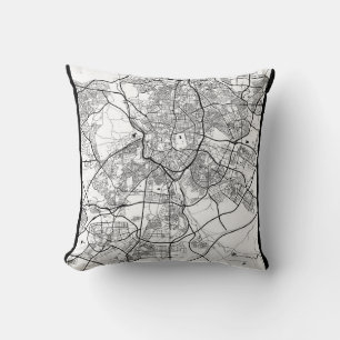 Madrid Spain Map Throw Pillow