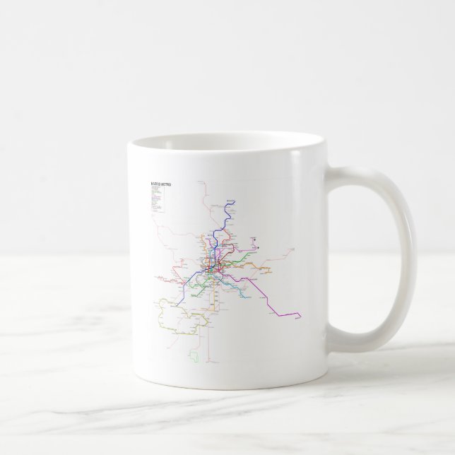 Madrid (Spain) Metro Map Coffee Mug (Right)