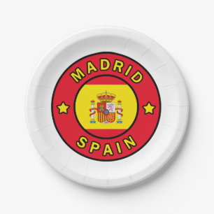 Madrid Spain Paper Plate