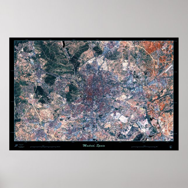 Madrid, Spain satellite poster (Front)