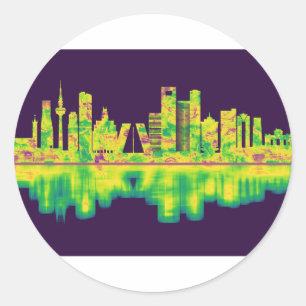 Madrid Spain Skyline Classic Round Sticker