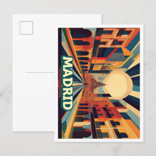 Madrid Spain Travel artistic colourful Postcard