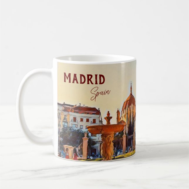 Madrid Spain Travel landscape souvenir Coffee Mug (Left)