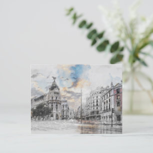 Madrid Spain Travel landscape souvenir  Holiday Postcard