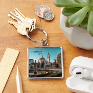 Madrid Spain Travel landscape souvenir Keychain