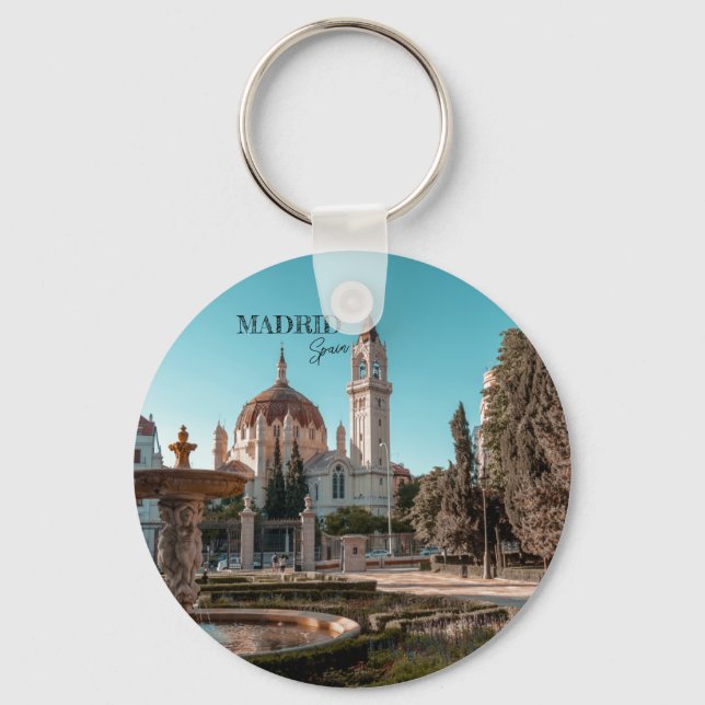Madrid Spain Travel landscape souvenir Keychain (Front)