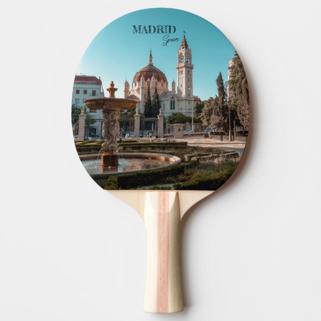 Madrid Spain Travel landscape souvenir Ping Pong Paddle (Front)