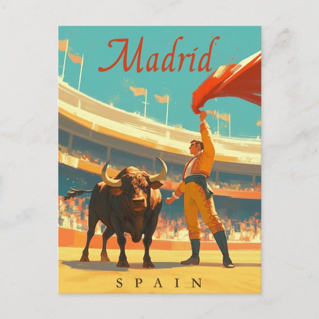 Madrid, Spain Vintage Charm  Postcard (Front)