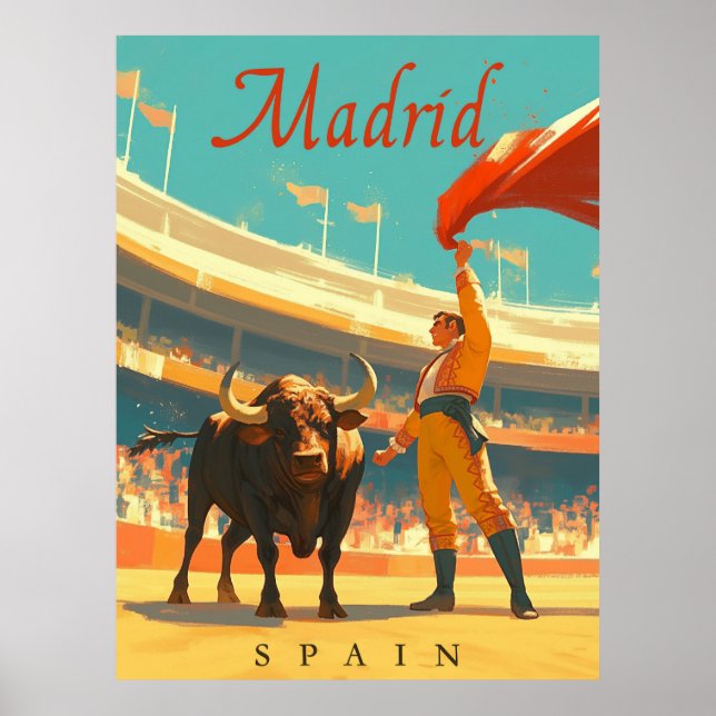 Madrid, Spain Vintage Charm  Poster (Front)
