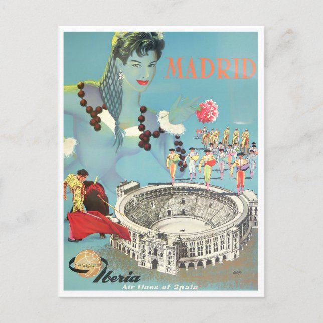 Madrid Spain vintage travel Postcard (Front)