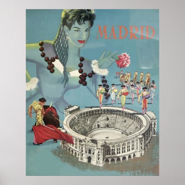 Madrid, Spain Vintage Travel Poster (Front)