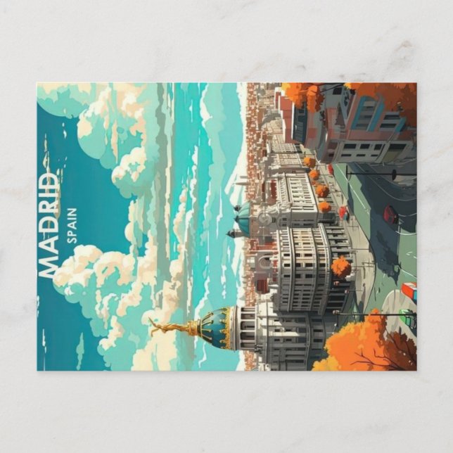 madrid spain vintage travel poster postcard (Front)