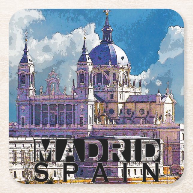 Madrid Square Paper Coaster (Front)