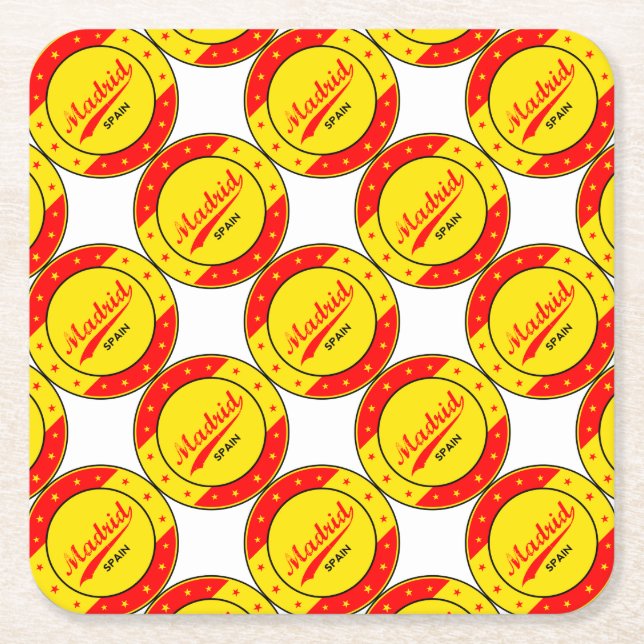 Madrid Square Paper Coaster (Front)