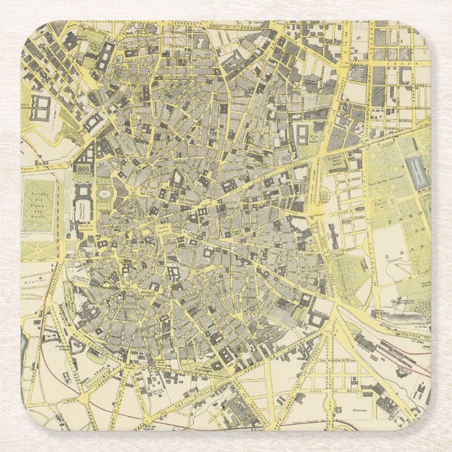 Madrid Square Paper Coaster (Front)