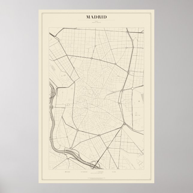 Madrid Street Map Poster (Front)