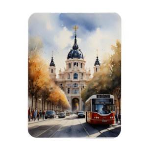 Madrid watercolor art magnet